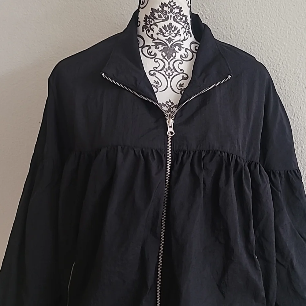 🪻 FREE PEOPLE ZIP BALLOON SLEEVES BOMBER JACKET. - Picture 2 of 11